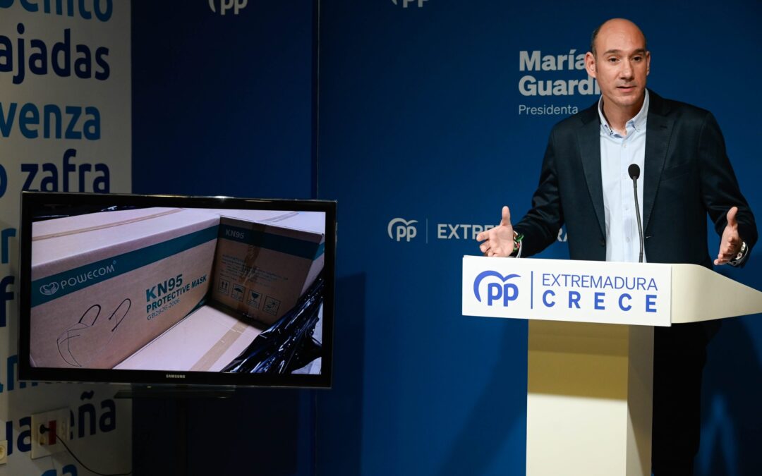 El PP pide explicaciones al PSOE sobre las mascarillas encontradas en Almendralejo con la sombra del ‘Caso Koldo’ acechando a la región